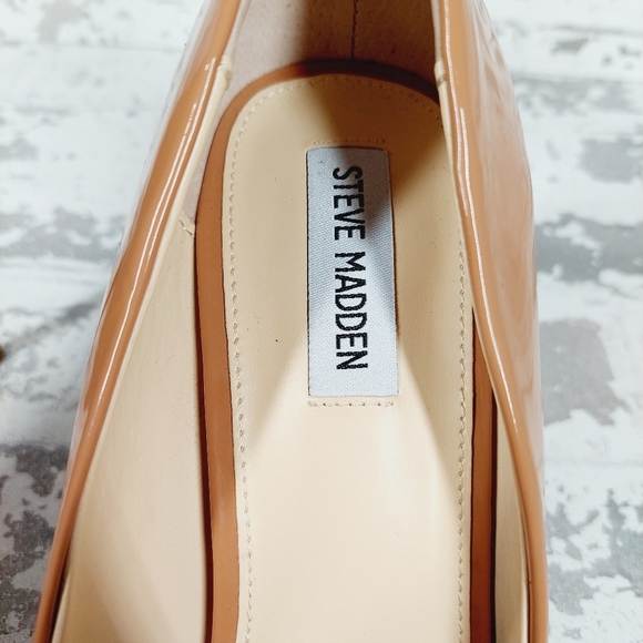 New Steve Madden Lalette Chainlink Pointed Toe Camel Pump Heels O456 - Picture 10 of 12